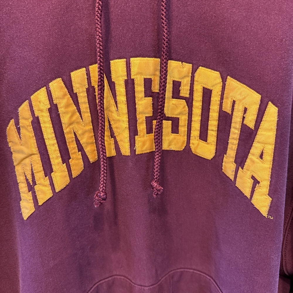 Minnesota Embroidered‎ Hoodie Burgundy ?XXL 29" Pit to Pit | MSRP = $60 - Picture 2 of 6
